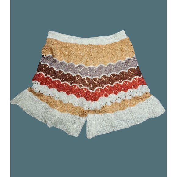 2/$35 POL Colorful Knit High-Waisted Drawstring Tie Lined Retro  Shorts Women S - Picture 3 of 7